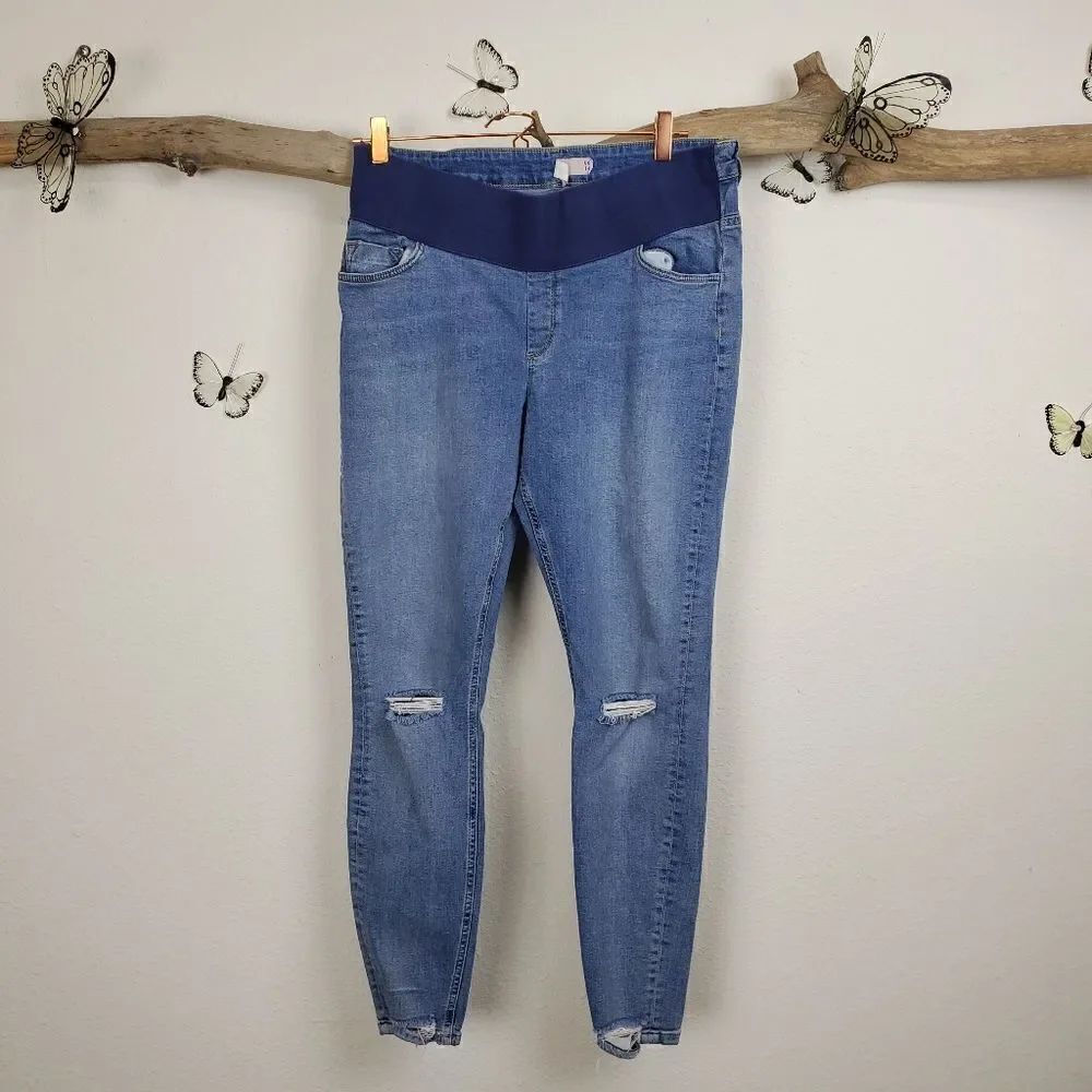 Asos distressed skinny maternity jeans